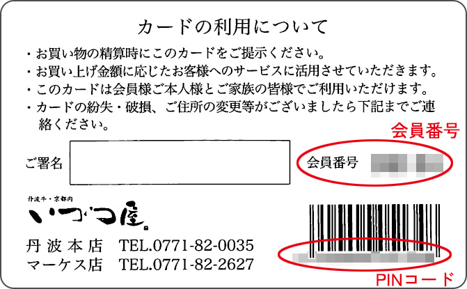 いづつ屋会員カード