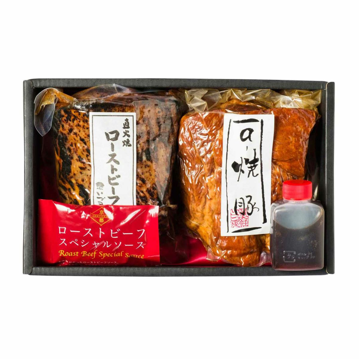 ギフト箱入り・のし対応のローストビーフ×焼豚セット